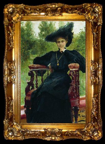 framed  Ilya Yefimovich Repin Andreyeva by Repin, ta009-2
